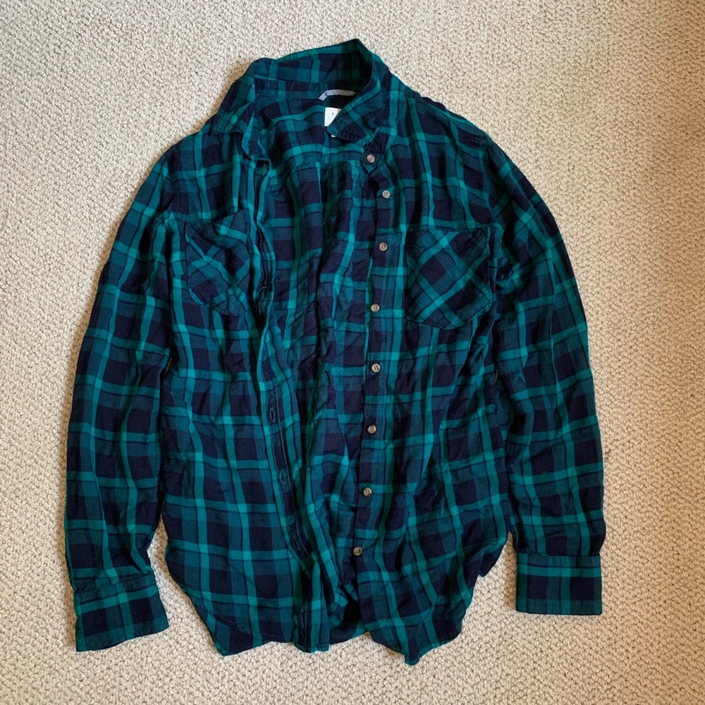 Turquoise and black flannel
